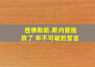 西佛勒斯.斯内普施放了 牢不可破的誓言